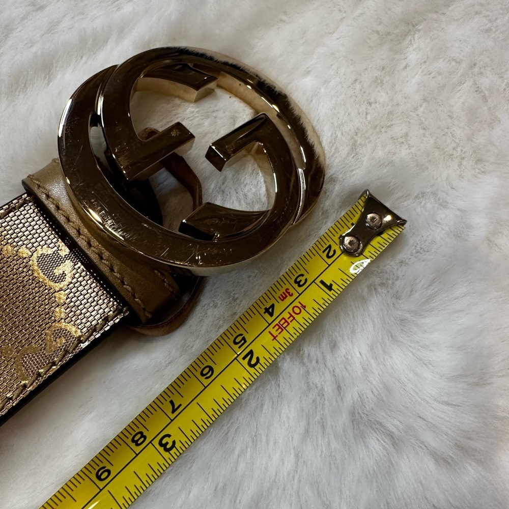 Gucci gold Leather Belt with Gold GG Buckle - Picture 11 of 16